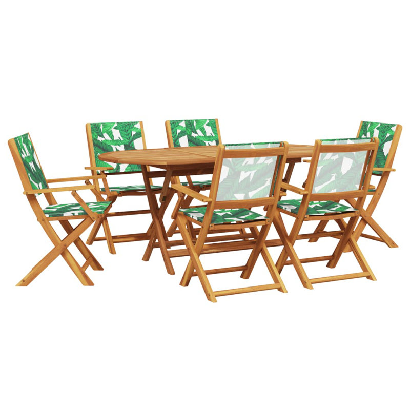 6 - Person Wood Patio Dining Set with Rectangular Table , Cushions Included