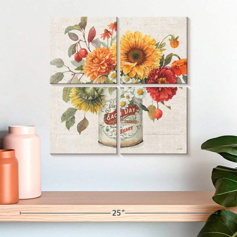 Harnek automne en fleurs III, H 18 po x l 18 po