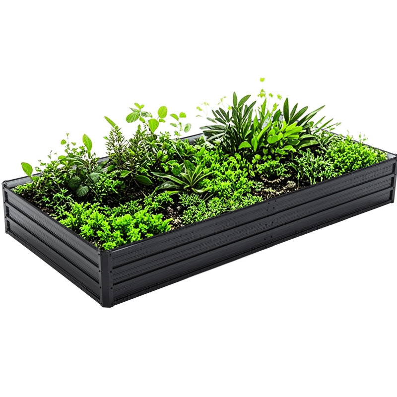 Large Galvanized Raised Planter 841 Ft, For Growing Herbs, Vegetables, And Flowers - Construction, Easy Setup Metal Garden Bed For Fruits Weather , Quick Installation