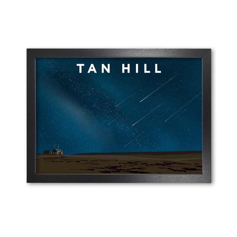Tan Hill At Night by Richard O'Neill - Single Picture Frame Print, Black, 59.4 cm H x 81.4 cm W