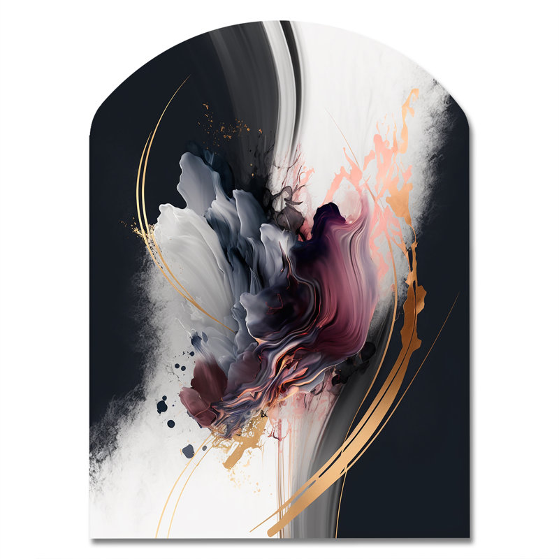 Or mauve complexe complexe I - reproduction d'art asymétrique abstraite, H 34 po x l 25 po