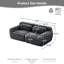 Canapé modulaire 2 places avec tissu moelleux, coussins en éponge haute densité 32D et conception antidérapante, comprend des coussins décoratifs pour le salon, aucun assemblage requis-1997470148