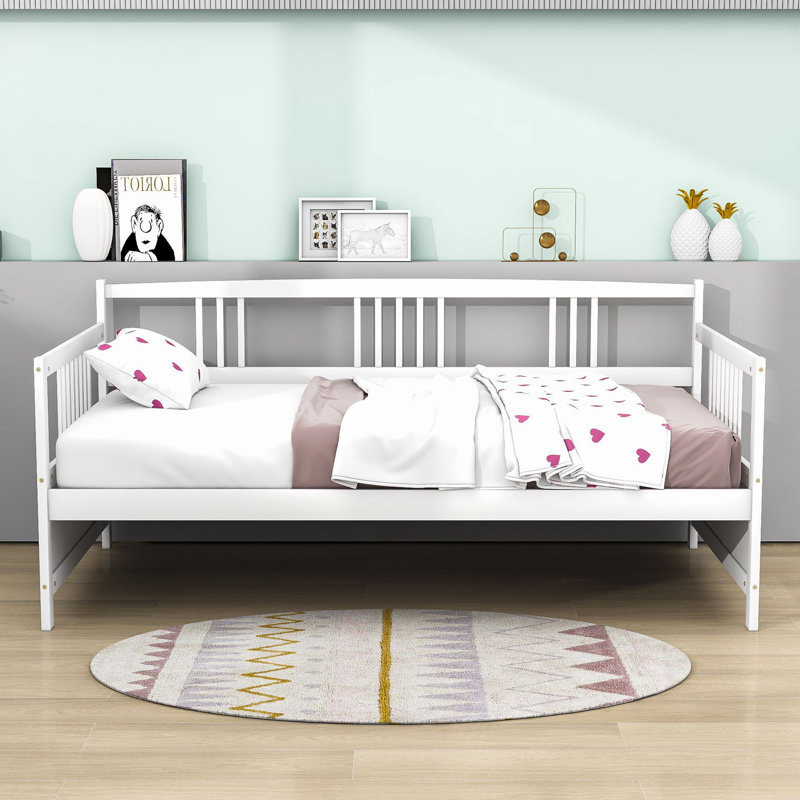 Lit de jour en bois Dywane, Blanc, Simple