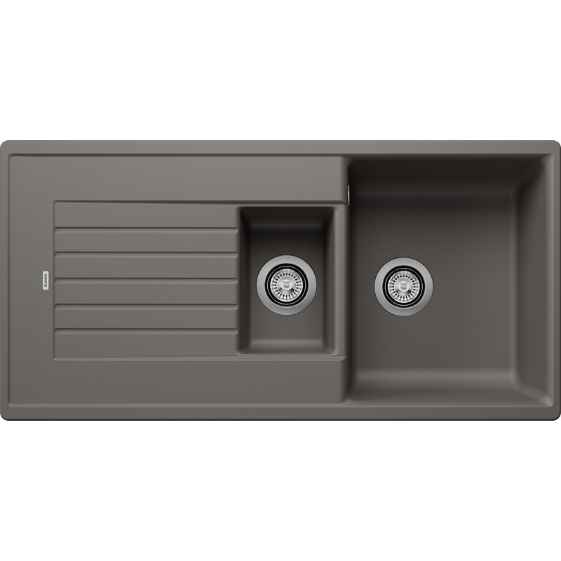 Zia 1.5 Bowl Inset Kitchen Sink, Volcano Grey, 202mm H x 500mm W x 1000mm L
