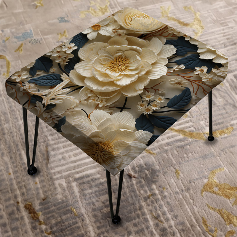 Feben - Floral Rectangle Ottoman