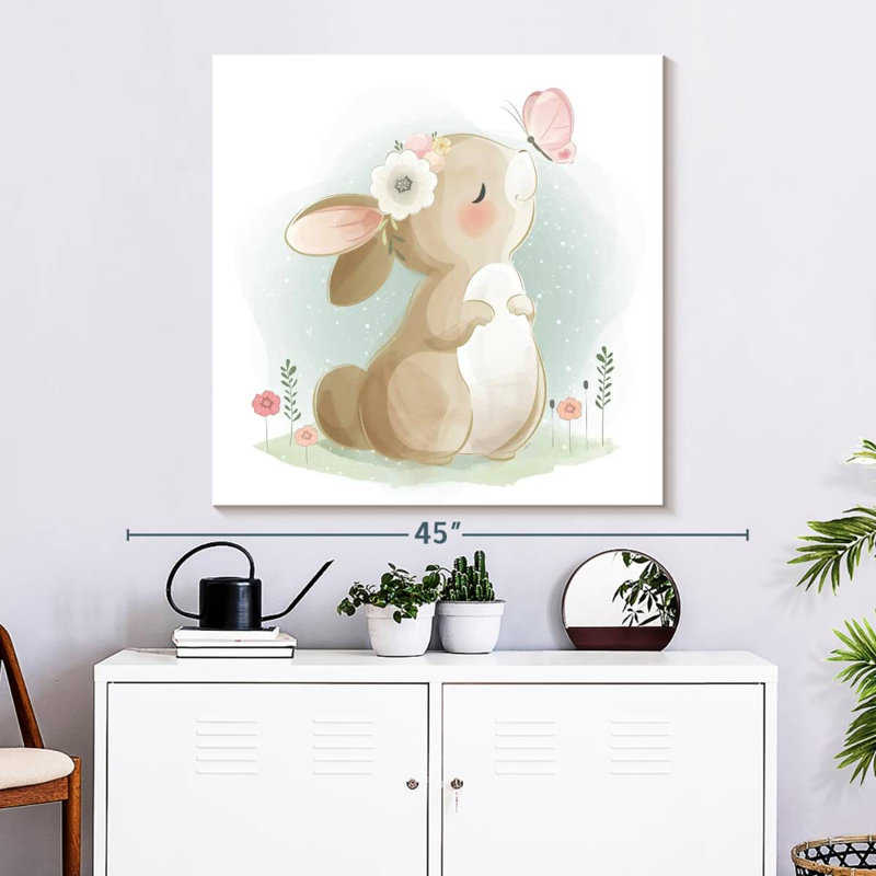 Ashelle Bunny And Butterfly, 33" H x 33" W