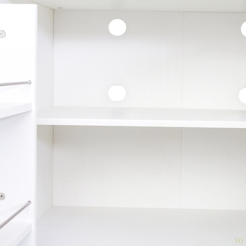 Buffet autoportant avec portes et tablettes 62,99In Kitchen Pantry Buffet, Blanc/Noir