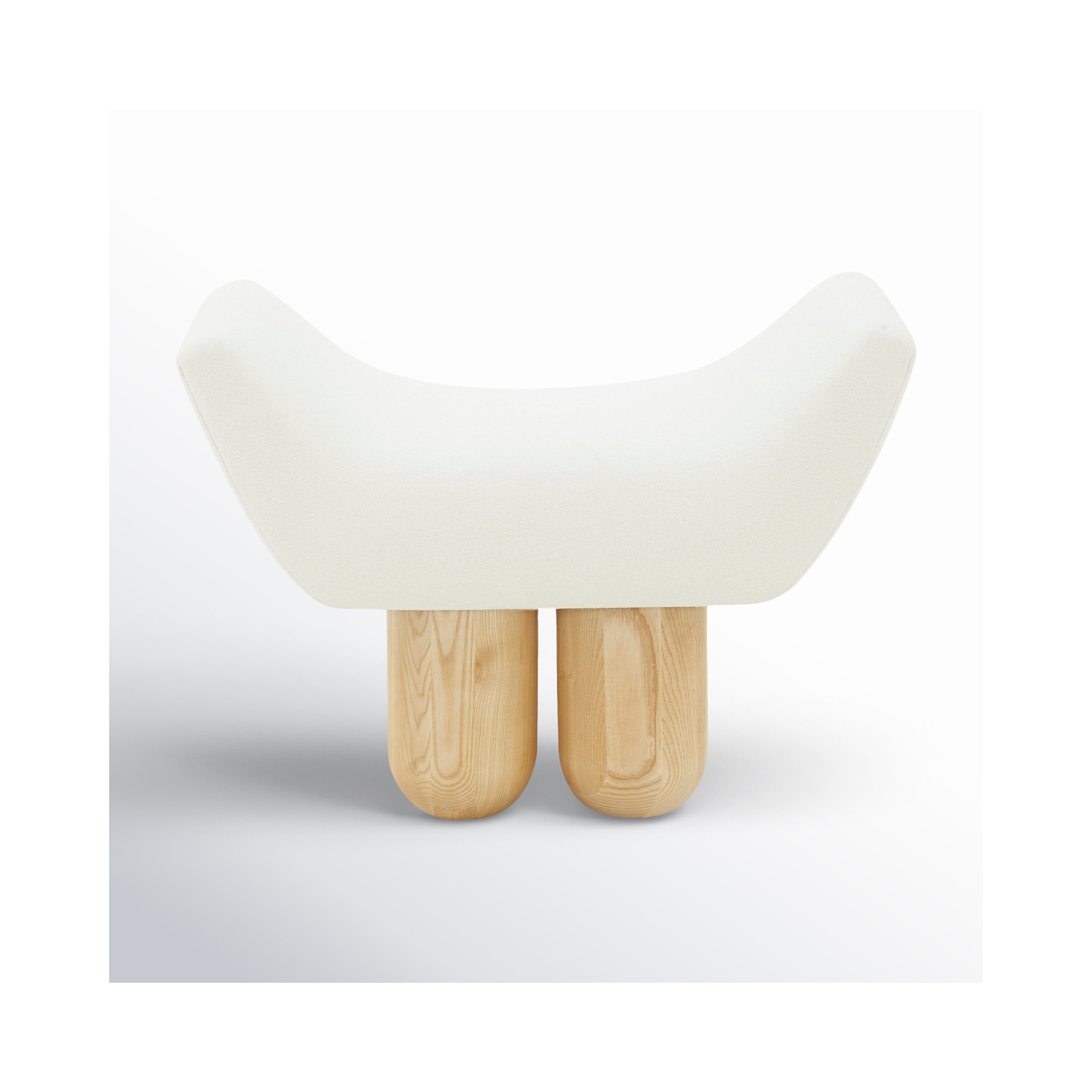 Lydie Upholstered Ottoman, Ivory Fabric