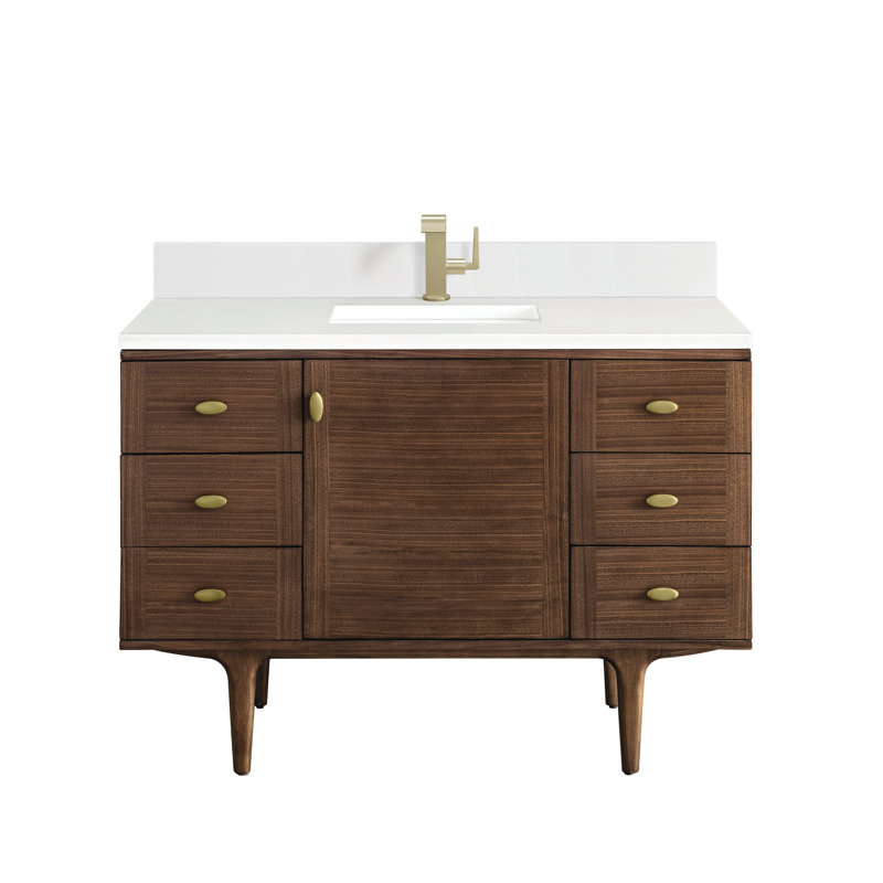 48'' Single Bathroom Vanity with Top, White Zeus, Single-Hole