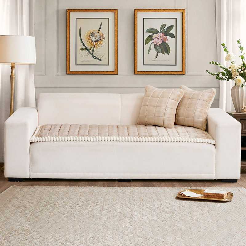 Thickened Milk Velvet Sofa Cover, Non-Slip Washable Couch Slipcover Pad For Loveseat, 3-Seater,L-Shaped Sofa