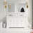 Fossen 60" Double Bathroom Vanity Set with White Cabinet and Carrara Marble Countertop-69261589-953193