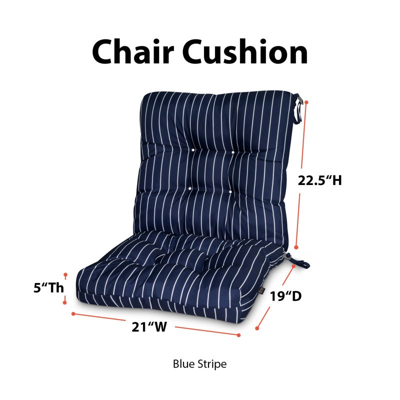 Coussin de siège / de dossier d'intérieur / d'extérieur, Rayures bleu marine