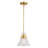 Tekeira 1L Gold Brass Mid-Century Modern Pendant Light Clear Glass