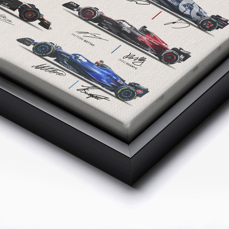 Pilotes de course n ° 1, Black Framed, Canvas, 12"H x 16"W