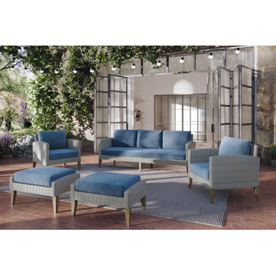 Lucele 5-Piece Wood Patio Conversation Set by George Oliver