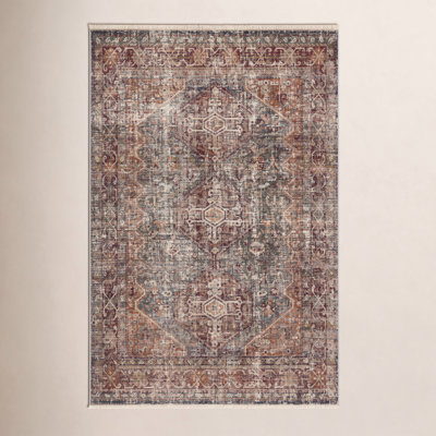 Clemente Red Blue Brown Oriental Rug