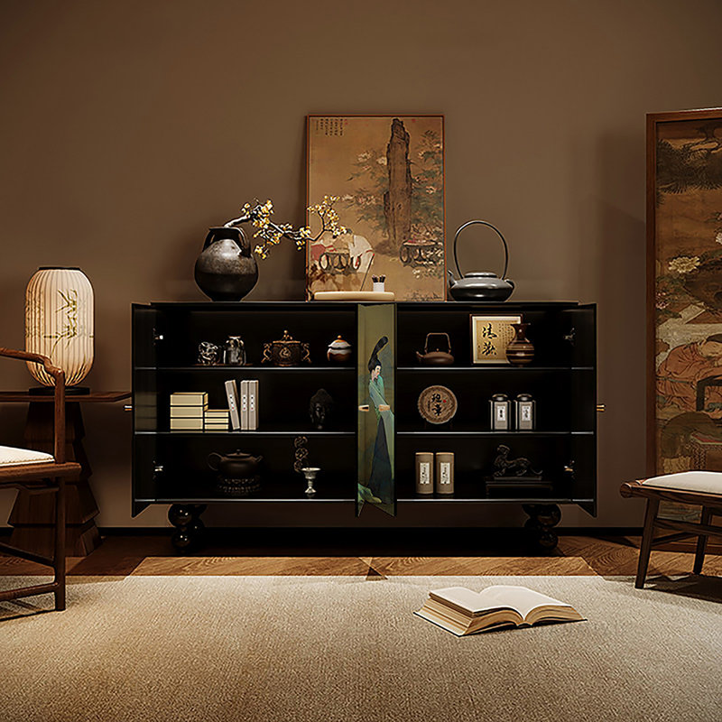 Buffet multifonctionnel à l'esthétique artistique
