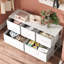 Commode à 5 tiroirs l 39,1 po Amanah pour chambre à coucher, unité de rangement blanche avec structure en acier robuste, meuble télé avec commode en bois, commode pour le salon, salon-985495909