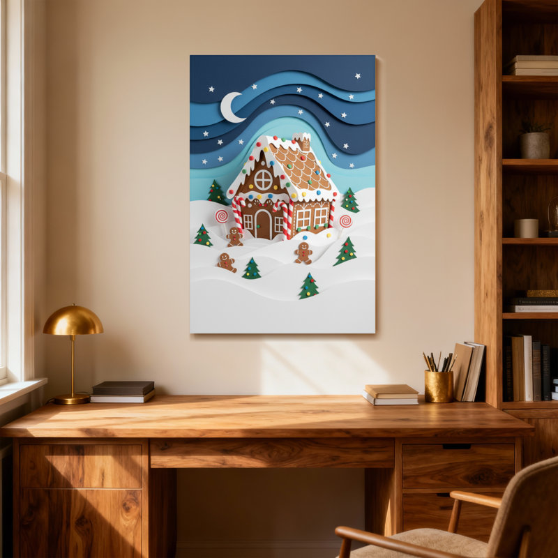 Scène de Noël de Noël en pain d'épice, H 30 po x l 20 po