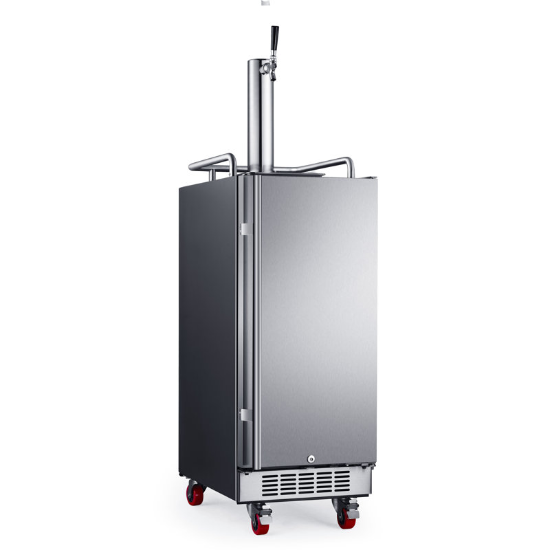 EdgeStar 3.35 Cubic Feet Single Tap Freestanding Kegerator with Door Lock and, Stainless Steel