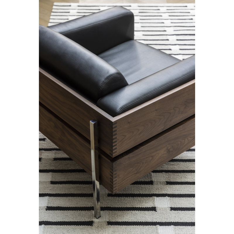 Forum Armchair, Black Genuine Leather