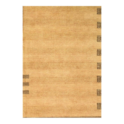 Beige Colour Fine Hand knotted Gabbeh Rug 4'x 5'4"
