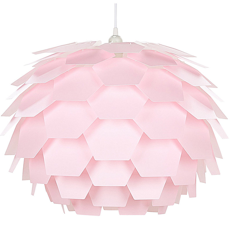 Jes 1 - Light Pink Single Pendant, 41cm H x 60cm W x 60cm D