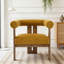 Chaise d'appoint moderne rembourrée avec accoudoirs ronds