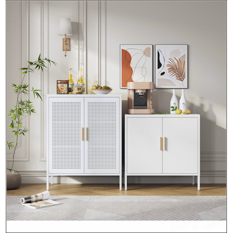 Armoire de rangement en métal durable avec 2 portes et 2 tablettes réglables pour l'espace de garage organisé
