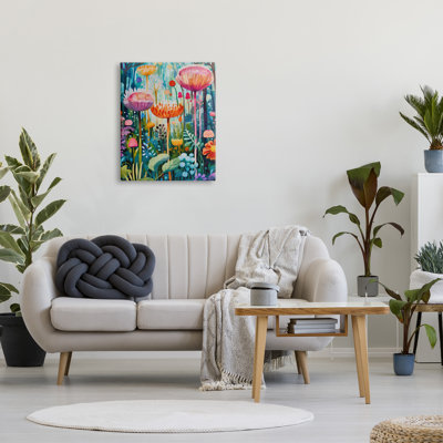 Paysage de jardin fantaisiste sur toile