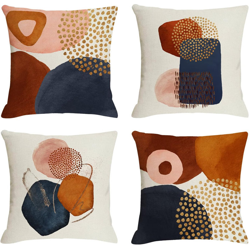 Abstract Throw Pillow Covers Set of 4