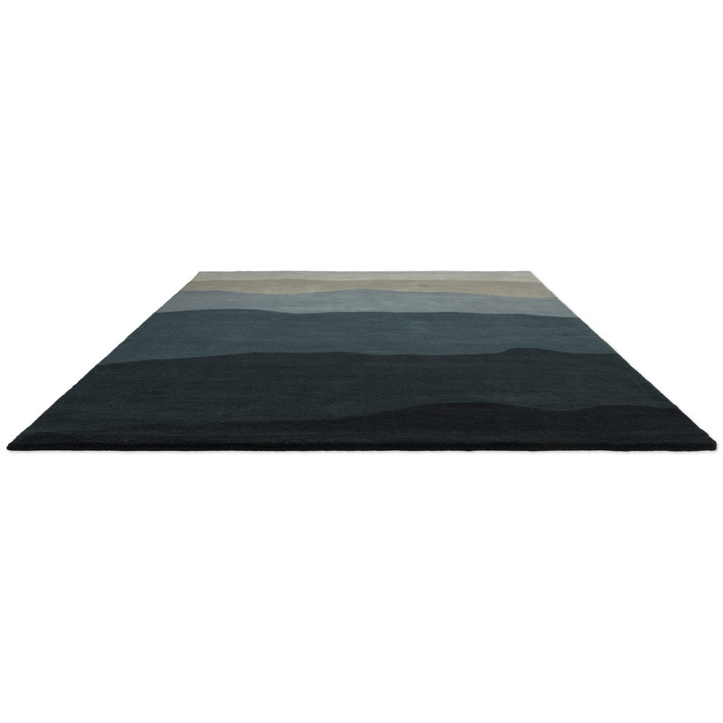 Sedimentary Handmade Wool Abstract Area Rug, Midnight, Rectangle 8'2 x 11'6