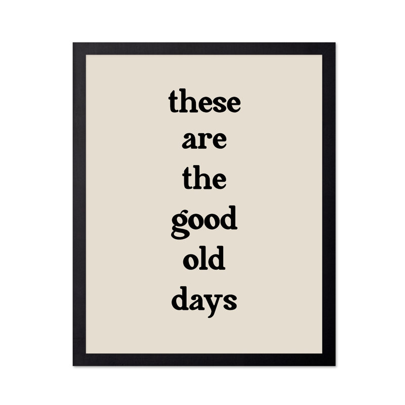 Good Old Days No2, Cadre noir, H 24 po x l 32 po, Affiche