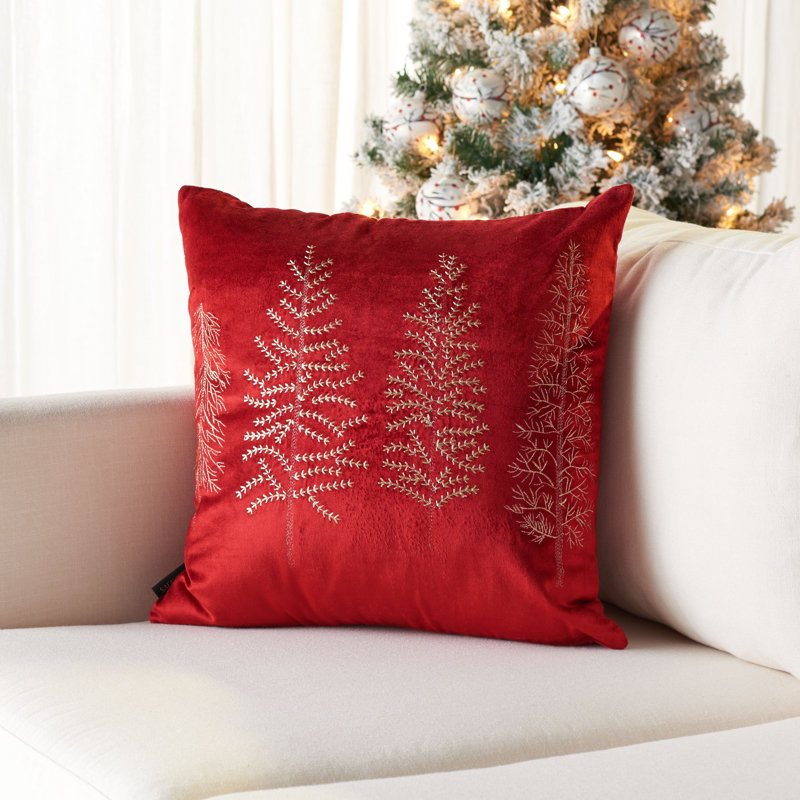 Reversible Throw Pillow, Red/Gold