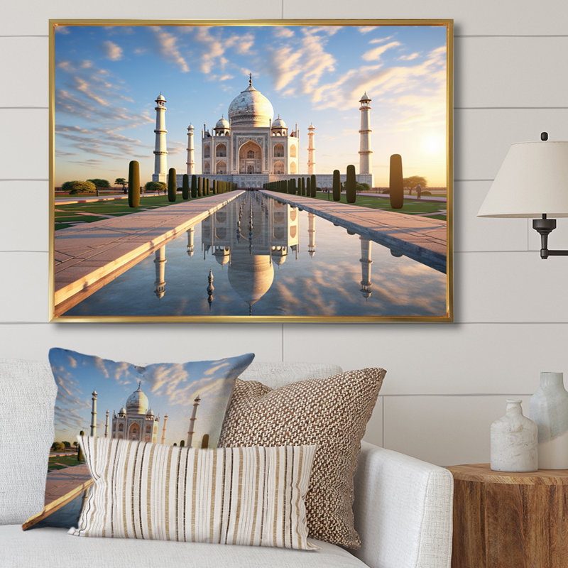 Islam Art Taj Mahal I, H 34 po x l 44 po x P 1,5 po, Cadre flottant doré