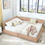 Structure de lit confortable en velours rose avec rangement et rangement pour la chambre à coucher