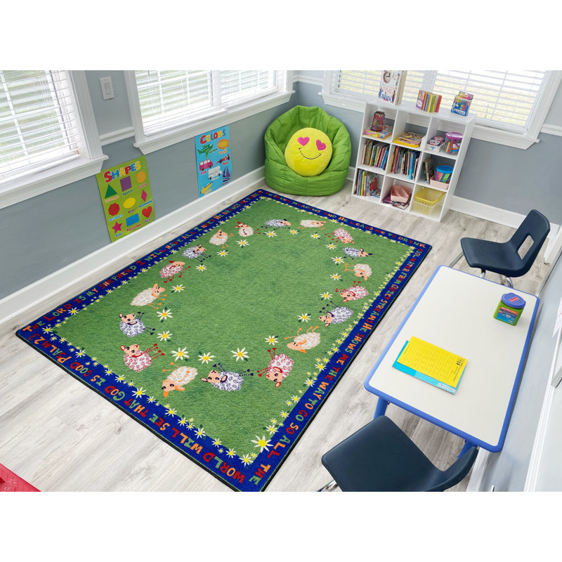Tapis KidCarpet Little Lambs of God, 7 pi 6 po x 12 pi, Rectangle 7 pi 6 po x 12 pi