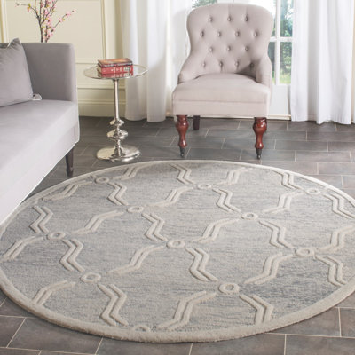 Tapis géométrique en laine touffeté à la main