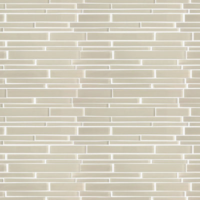 Nude Glass Mix Random Strip 12-In X 12-In Glass Mosaic Wall Tile(1-Sq. Ft/ Piece)