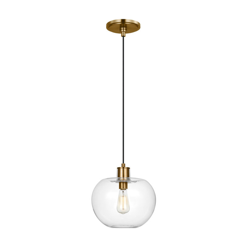 Luminaire suspendu sphère 1 lumière Rumford, Bronze brillant, H 12,5 po x l 12,38 po x P 12,38 po