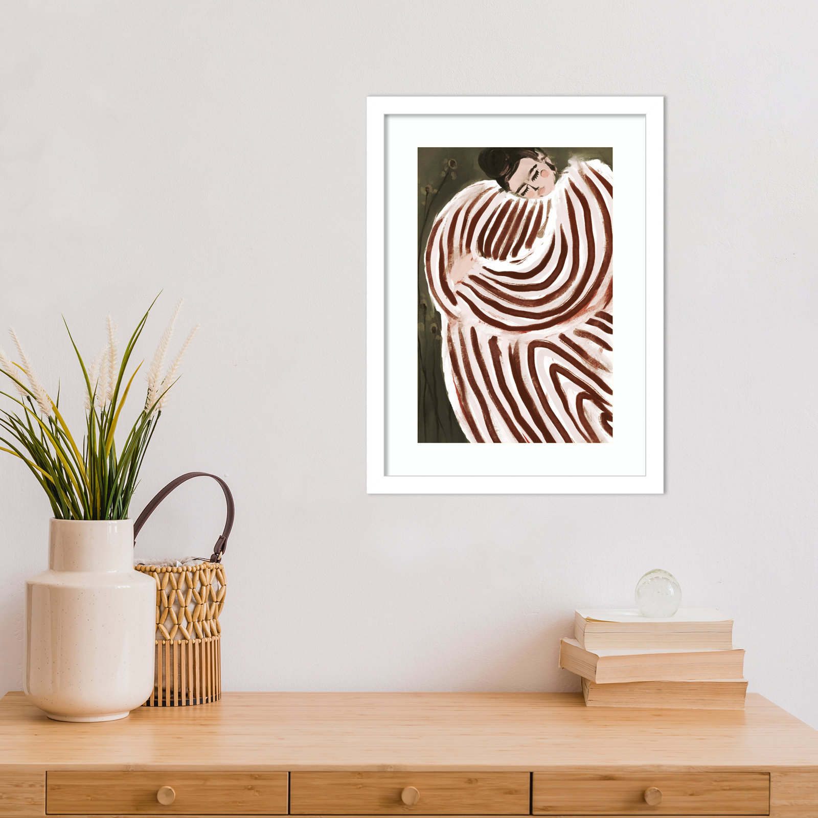 Sleeping Princess by Treechild Wood Framed Wall Art Print, White , 17" H x 13" W