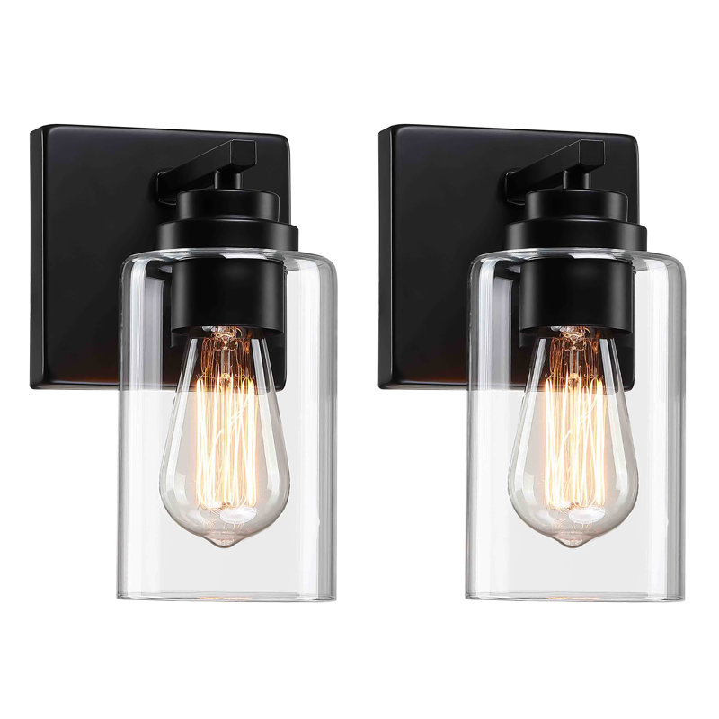 2 - Light Dimmable Bath Sconce, Matte Black
