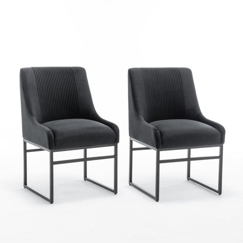 Chaise d'appoint en velours Zanthia Seymore, Noir
