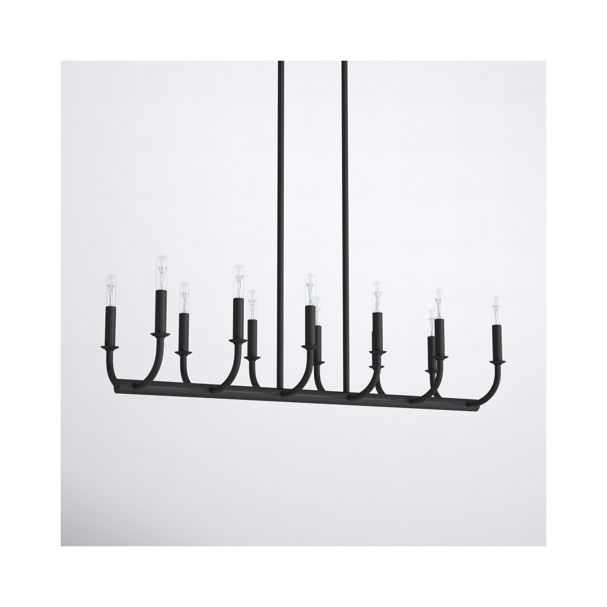 Gilmour 42" W 12-Light Kitchen Island Linear Pendant, Black