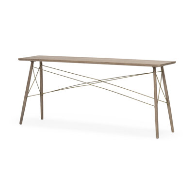 Table console en bois massif brun de 66 pouces