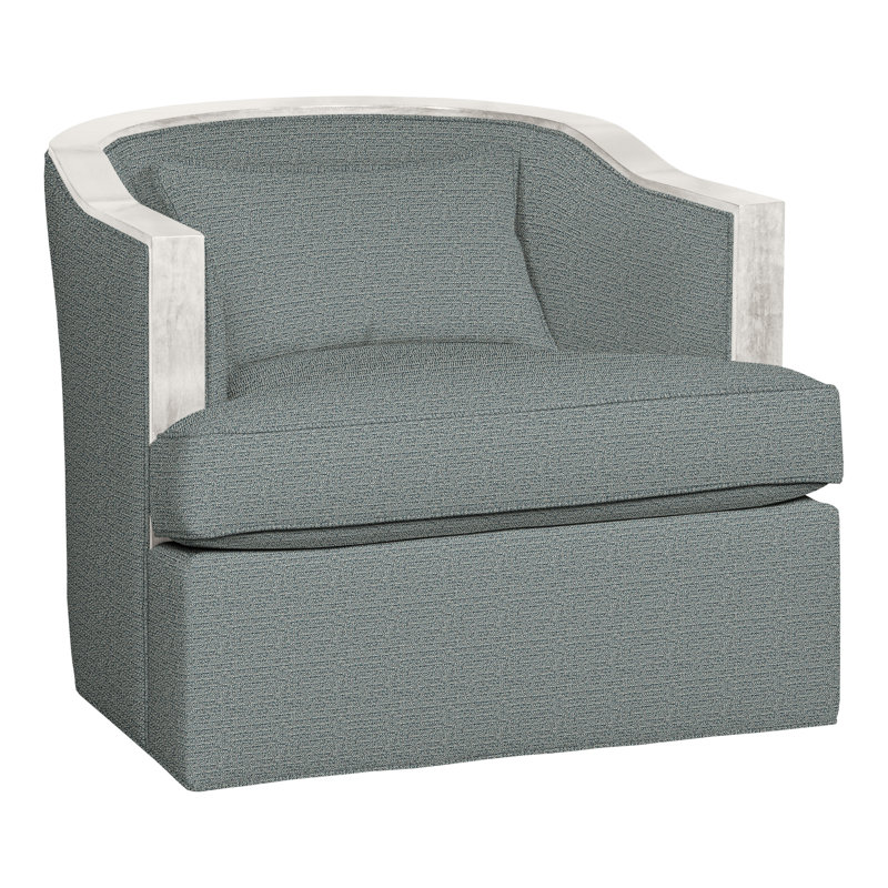 Burlingame Fabric Swivel Barrel Chair, Tuck Cobalt, Casa Blanca
