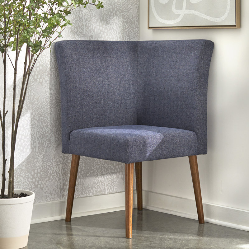 Chaise de coin en polyester Ripton de 22,25 po Nahla, Bleu 100% polyester