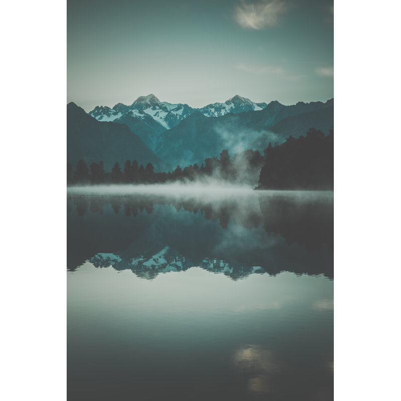 Lake Matheson Nature Panorama At Sunrise by Onfokus - Wrapped Canvas Print, 122cm H x 81cm W x 3.8cm D