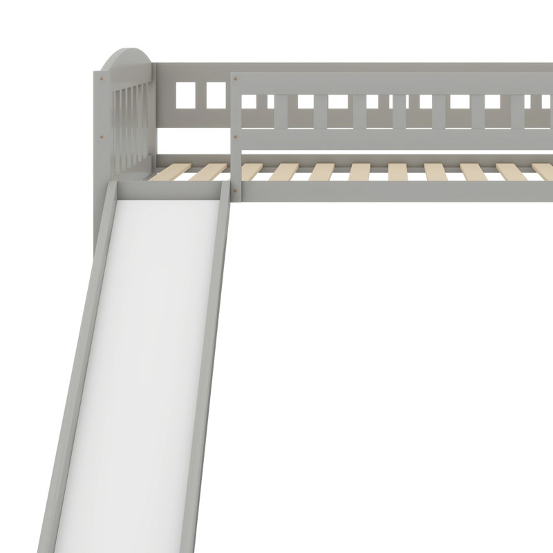 Lit mezzanine avec glissoire et échelle, Gris