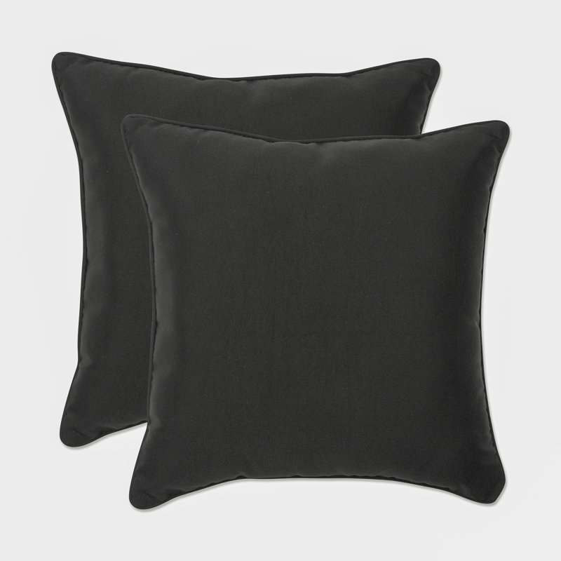 Fresco Outdoor Reversible Throw Pillow, Black